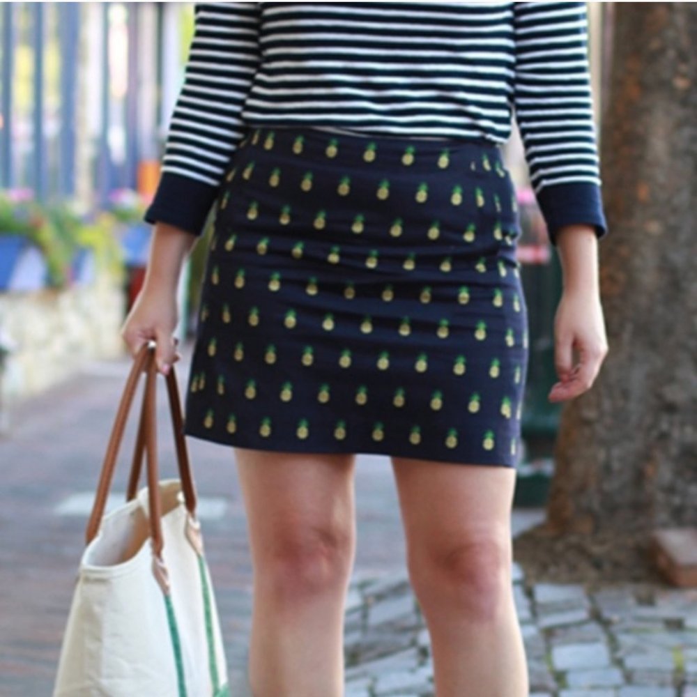 J. Crew Pineapple Printed Basketweave Mini Skirt